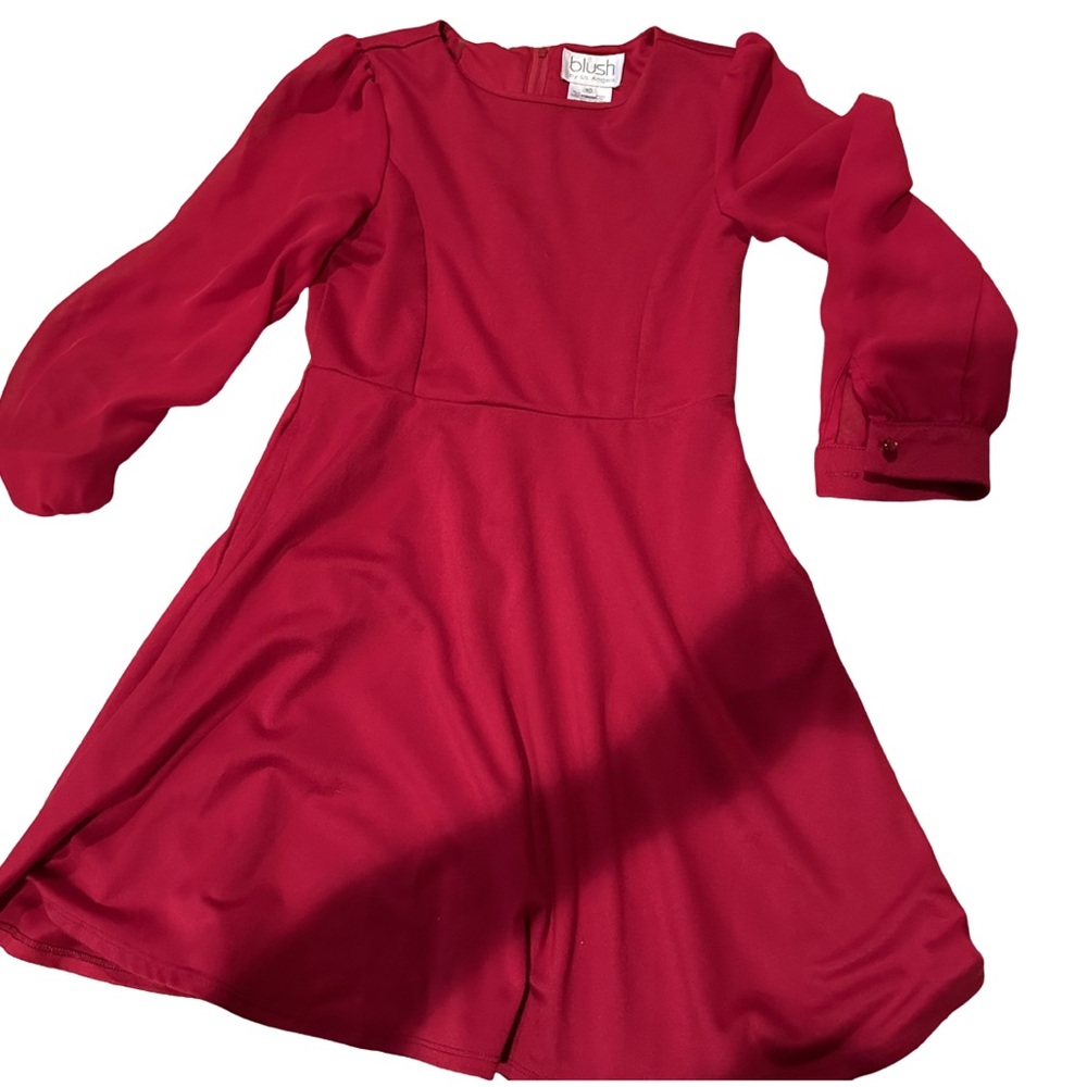 Blush and Company Brand New Girls Red Dress with Chiffon sleeves
